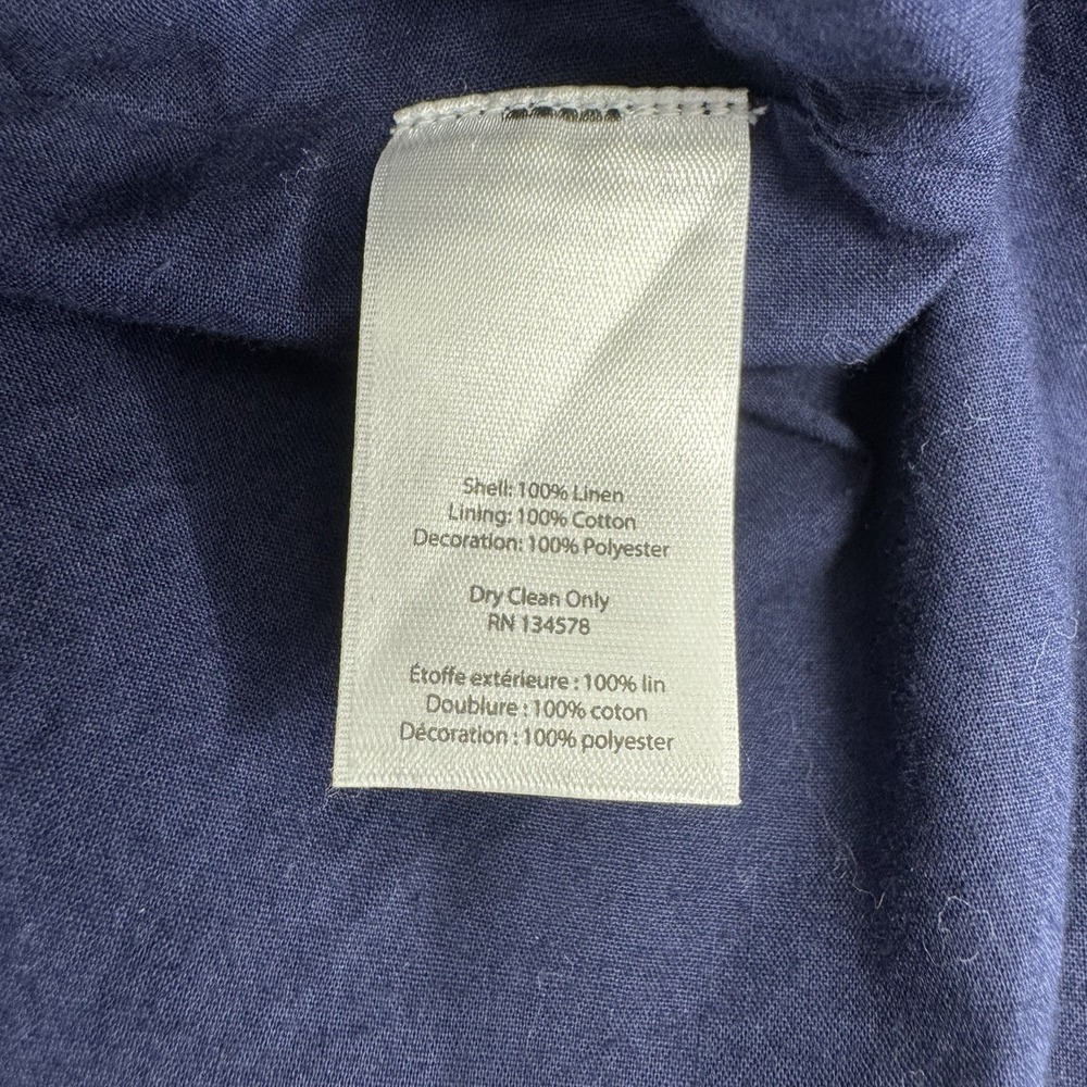 Vineyard Vines Dress 100% Linen A-Line Babydoll Blue Sz 4 Kentucky Derby Preppy - Picture 7 of 14